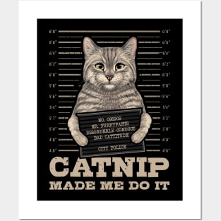 Catnip made me do it Funny Cat Posters and Art